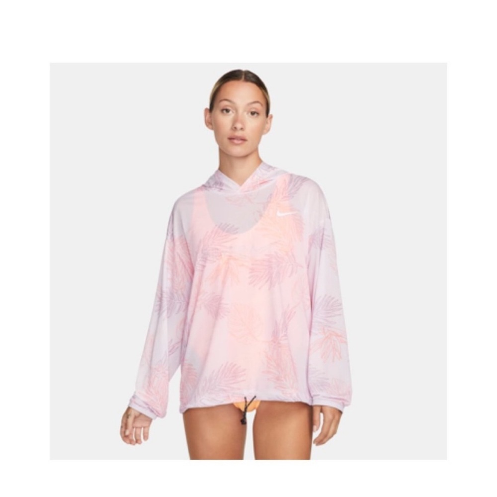 Nike Lavender and Coral Leaf Hoodie
